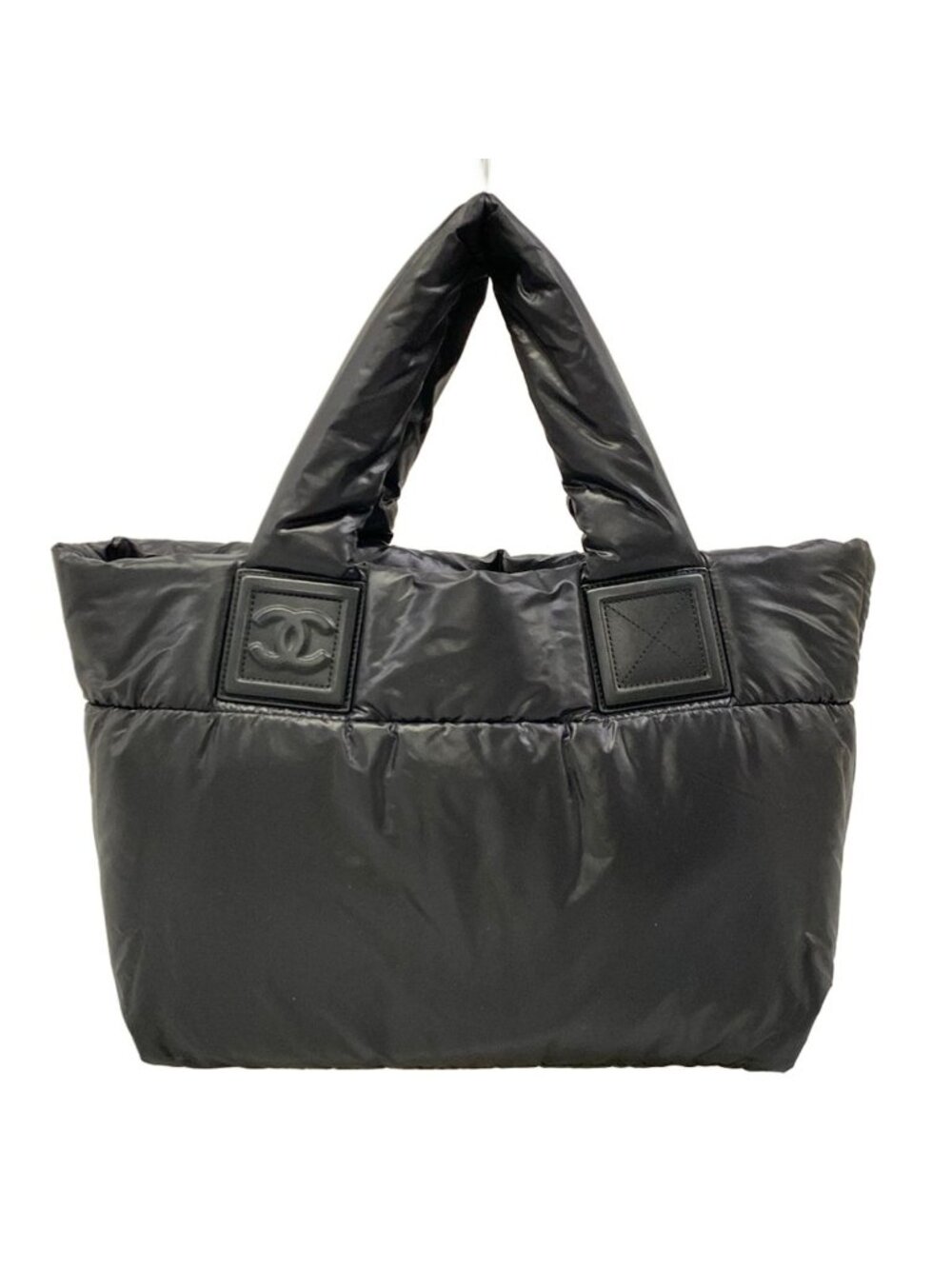 Chanel Tote Bag Coco Cocoon PM Black Bordeaux Reversible Silver